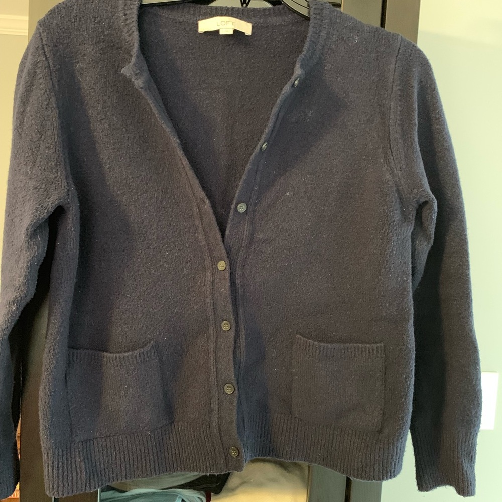 Navy LOFT cardigan